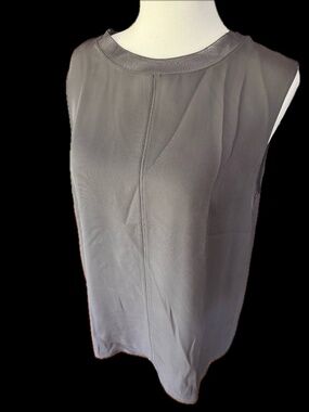 Vince 100% Silk Sleeveless Blouse Gray Minimalist